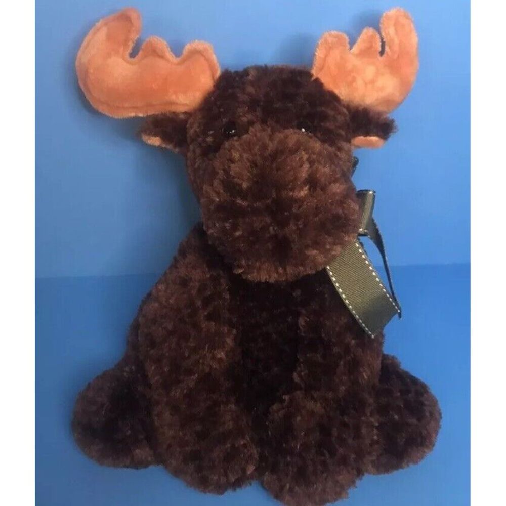 Mary Meyer Flip Flops Moose Reindeer Plush 12" Green Bow Stuffed Animal Toy